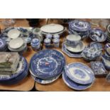 A large collection of miscellaneous china, to include blue and white transfer decorated plates,