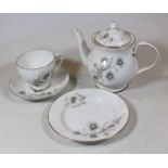 A box of miscellaneous china, to include Royal Albert Old Country Roses part tea set, hen-on-nest