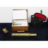 A collection of miscellaneous items, to include a Tasco Deluxe microscope in fitted case, a pair