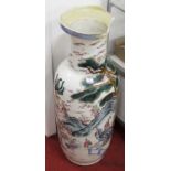 An large Chinese export floor vase, enamel decorated in the Hundred Boys pattern, showing various