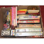 One box containing a large quantity of various children's board games, boxed toys, puzzles, etc,