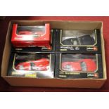 A collection of Burago 1:18 scale model diecast vehicles, to include Ferrari F40, Dodge Viper,