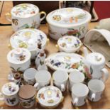 A collection of Royal Worcester tablewares in the Evesham patternCondition report: Break and repairs