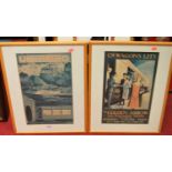 Five various reproduction travel prints, each 40 x 25cm
