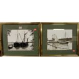 Roy Didwell - five various ink drawings being estuary scenes with barges, each signed and dated