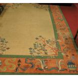 A European machine-woven rug, decorated in the Chinese taste, 343 x 240cm