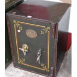 An early 20th century painted and cast iron single door floor safe by S. Withers & Co of West