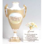 A Bronte Porcelain Branwell vase, privately commissioned by the vendor in 2006, decorated with a