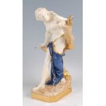 A Royal Worcester porcelain figure 'Bather Surprised', modelled by Sir Thomas Brock as a semi-