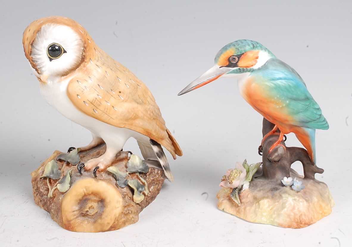 A Royal Crown Derby porcelain barn owl, puce mark, numbered XXXVIII, h.14.5cm; together with a Royal - Image 2 of 4