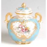 A Royal Worcester porcelain pot pourri vase and cover, of globular form, decorated with a single