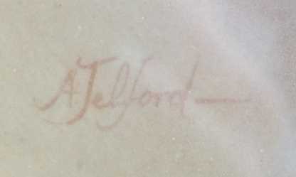 Alan R Telford - An officer, after Rembrandt, polychrome enamel on porcelain plaque, signed upper - Image 3 of 4