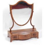A mahogany and rosewood crossbanded dressing table mirror, in the Georgian style, having a shield