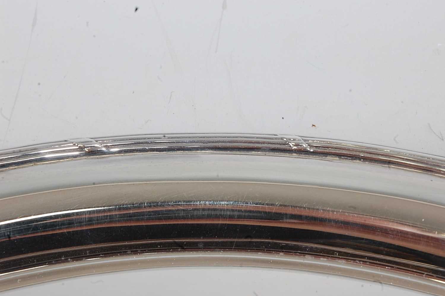 A Mappin & Webb silver drinks tray, having a raised reeded edge, initial W engraved to the plain - Image 2 of 3