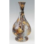 A late 19th century Royal Worcester Japan influenced vase, of lobed panel form, decorated in gilt