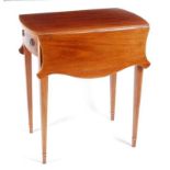 A Sheraton Revival mahogany and inlaid Pembroke table, of small proportions, having butterfly wing