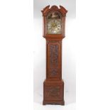 Henry Fisher of Preston - an early 19th century oak longcase clock, having a 13" brass dial with
