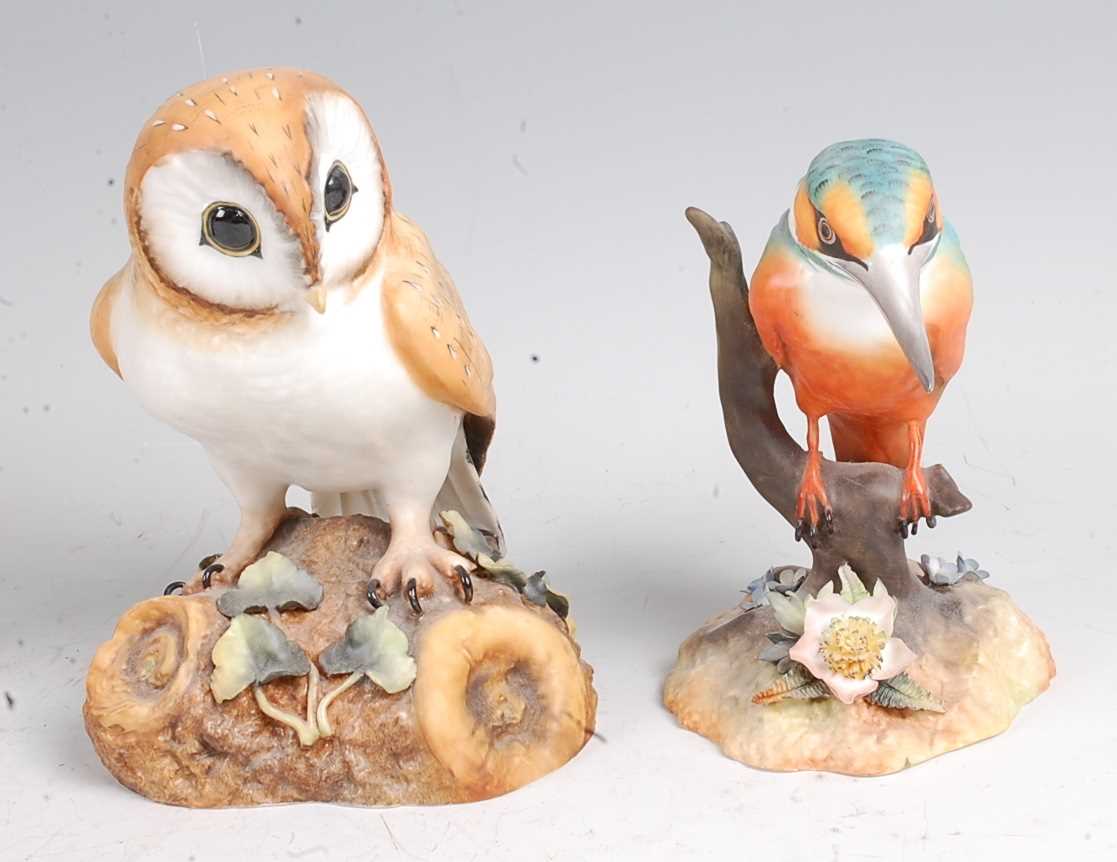 A Royal Crown Derby porcelain barn owl, puce mark, numbered XXXVIII, h.14.5cm; together with a Royal - Image 3 of 4