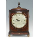 Russell of The Barbican, London, - a Regency mahogany and brass inlaid bracket clock, the stepped