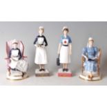 A set of four Royal Worcester porcelain figures of nurses, entitled Sister, University College