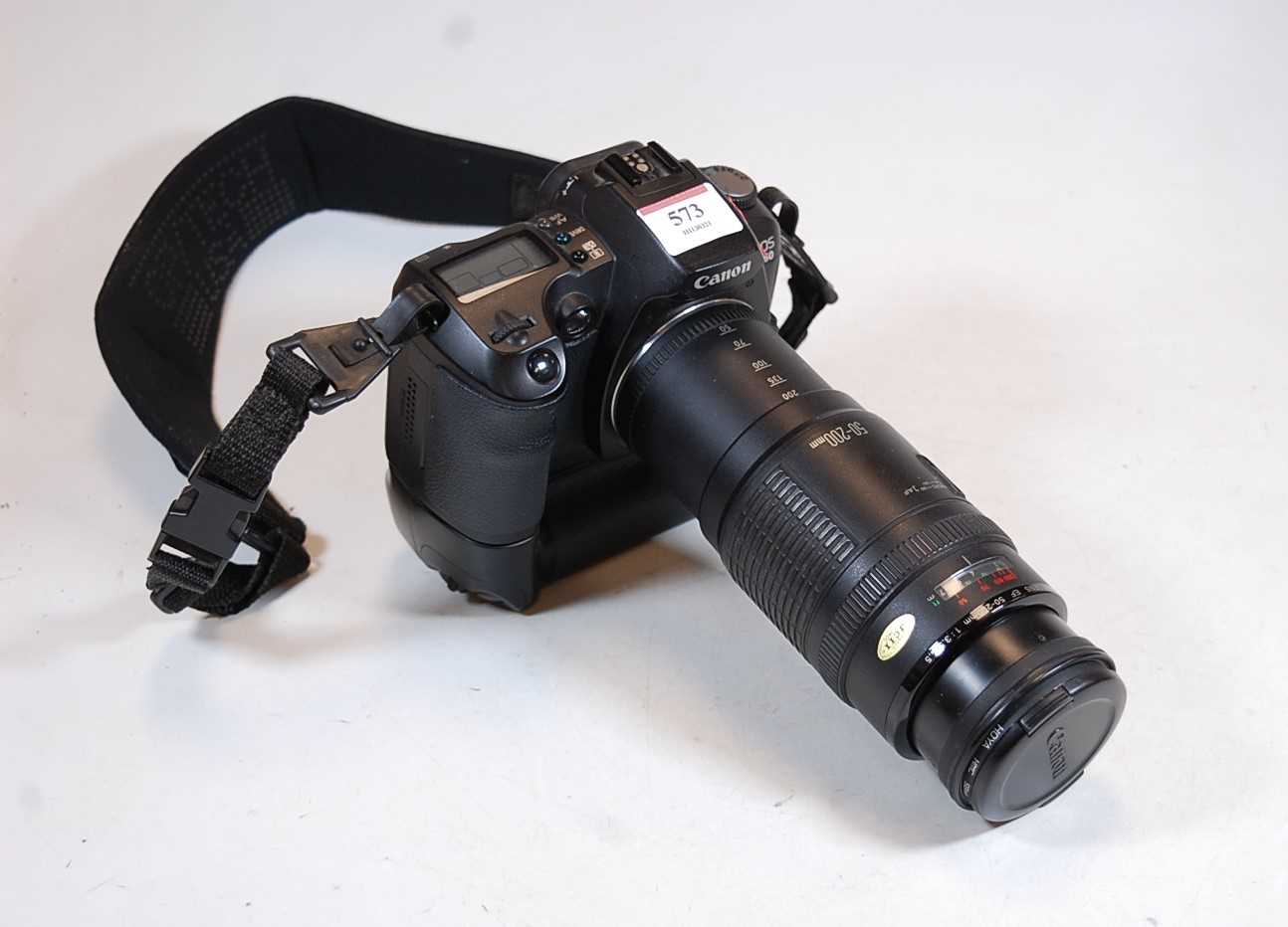 A Canon E1S D60 digital camera with Canon 50-200mm zoom lens, together with a Canon Compact Power