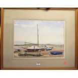 John Saville - Lowtide on the Norfolk coast, watercolour, signed lower right, 35 x 47cm