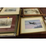 Assorted pictures and prints, to include hunting and sporting examples