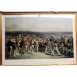 After Charles Lees - The Golfers, reproduction colour engraving, 53 x 86cm