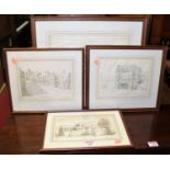 Paul S. Kimpton - Four various Bury St Edmunds scenes, to include the Cathedral and Ickworth Park,