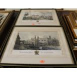 After J.D Harding - Pair; Hunstanton Hall, Norfolk, reproduction mezzotints, each 22 x 35cm;