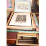 Assorted pictures and prints, to include Raymond Watson - still life study, gilt framed wall