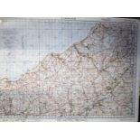 A collection of Ordnance Survey maps, circa 1940, as rolled