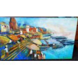 G. Landaman - A North African port, oil on canvas, signed lower right, 60 x 99cm