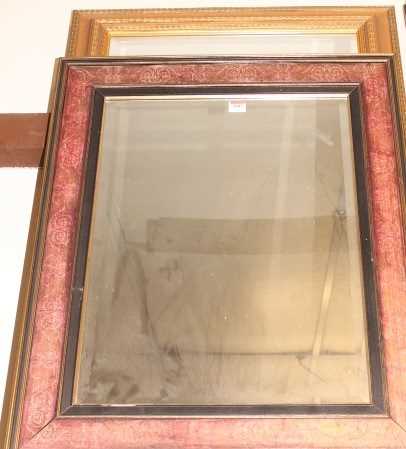A reproduction gilt framed and bevelled rectangular wall mirror, 95 x 64cm; and one other (2)