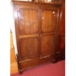 A 19th century mahogany double door side cupboard, with single long lower drawer (interior
