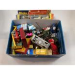 A collection of loose and playworn diecast toy vehicles to include Corgi Toys Mercedes Benz,