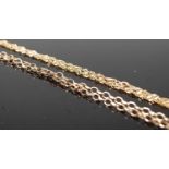 A 9ct gold belcher link necklace; together with a modern 9ct gold flatlink necklace, gross weight 9g
