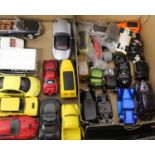 A box of loose and playworn diecast and other vehicles to include Del Prado etc