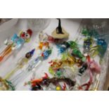A box containing a collection of glassware and ceramics mainly to include Murano glassware,