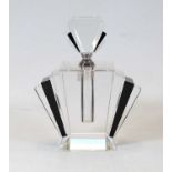 A large Art Deco style black and clear glass fan shaped scent bottle, h.24cmCondition report: