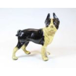 A painted cast iron doorstop in the form of a pug dog, h.25cm