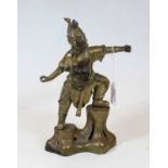 A modern gilt bronze figure of a Chinese warrior in standing pose, h.27cmCondition report: Loosely