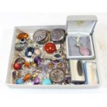 A collection of miscellaneous costume and other jewellery, to include silver baby badge, a badge for