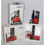 NZG 1/50th scale Linde fork trucks x2 ,K13 and R14?, both boxed with inner packing. (M-BNM)