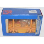 A Conrad/Gescha 1/50 scale model of a Penier AG PPH container truck comprising of orange body with