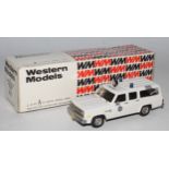 A Western Models No. K3 1/43 scale kit built model of a Chevrolet C10 suburban police car,