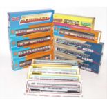 One box containing a large quantity of various H0 scale boxed rolling stock and lineside