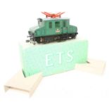 ETS 0-4-0 Electric Centre Car Loco E225001 Green Body, black chassis, grey roof, red pantographs (