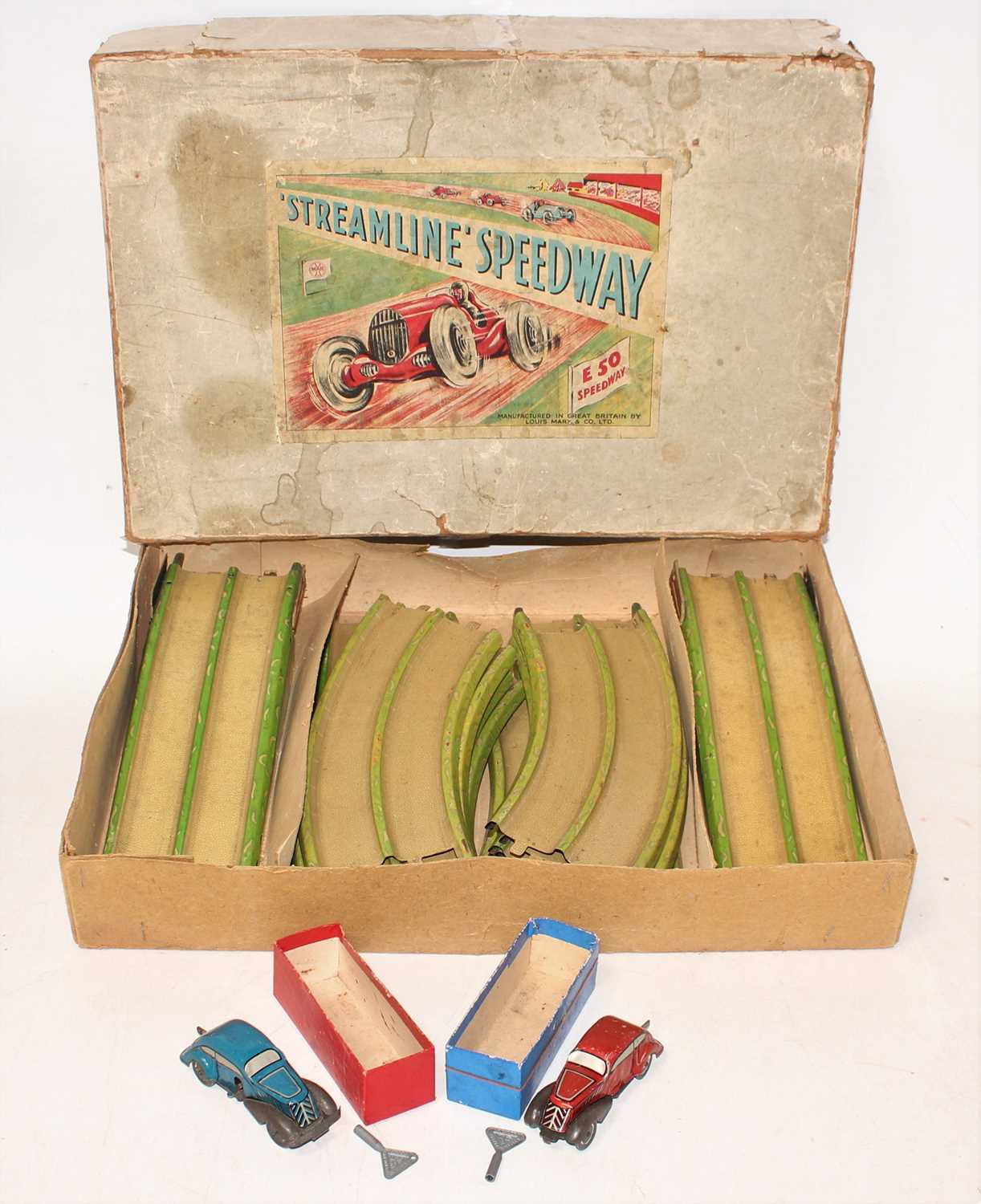 Two boxes containing a large quantity of various tinplate and plastic vehicles, children's toys, - Image 4 of 9