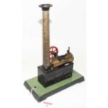 Bing Stationary Steam Plant, comprising tinplate two tone green base, with brass horizontal